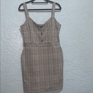 Plaid colored dress.